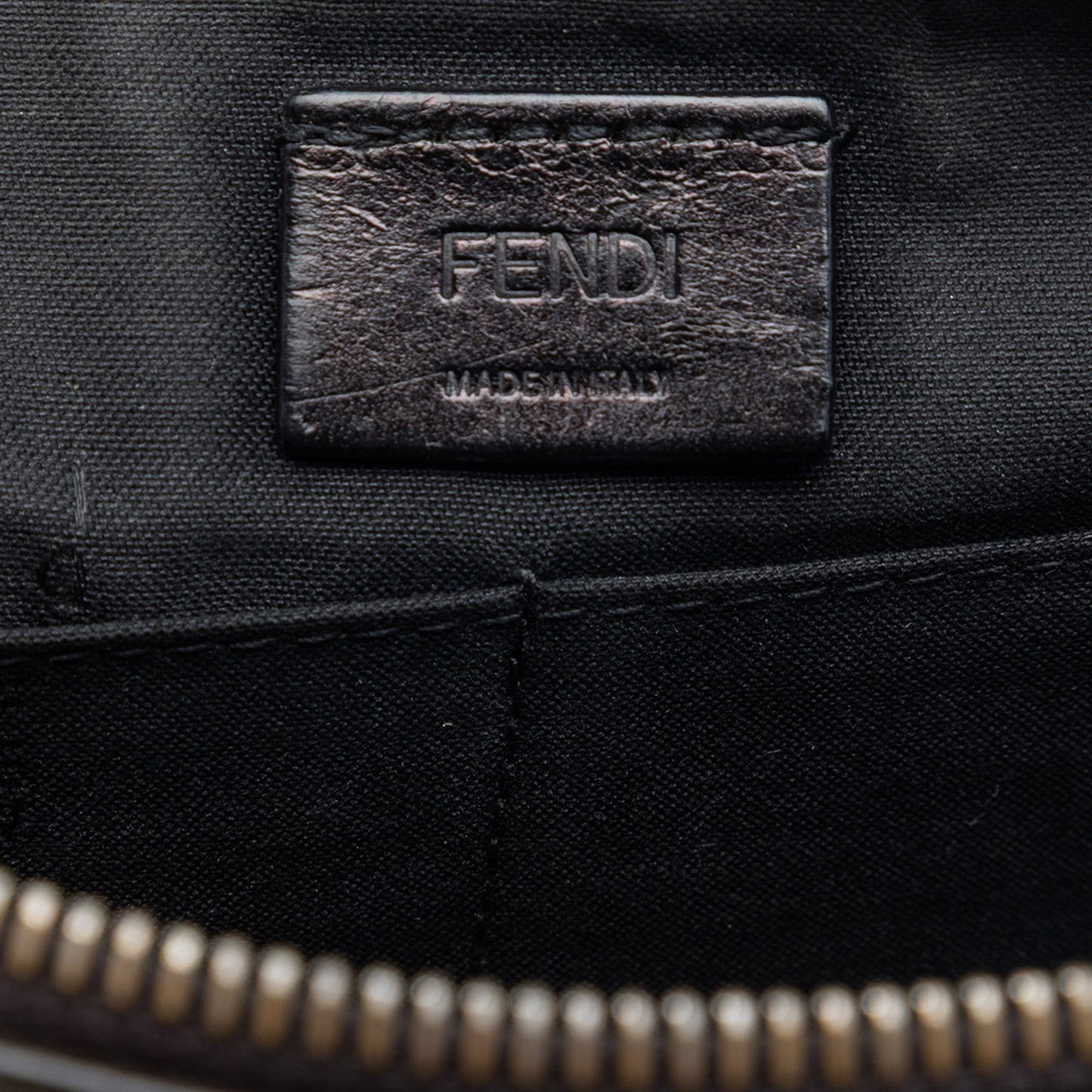 Fendi FF 1974 Coated Canvas and Leather Diagonal Clutch