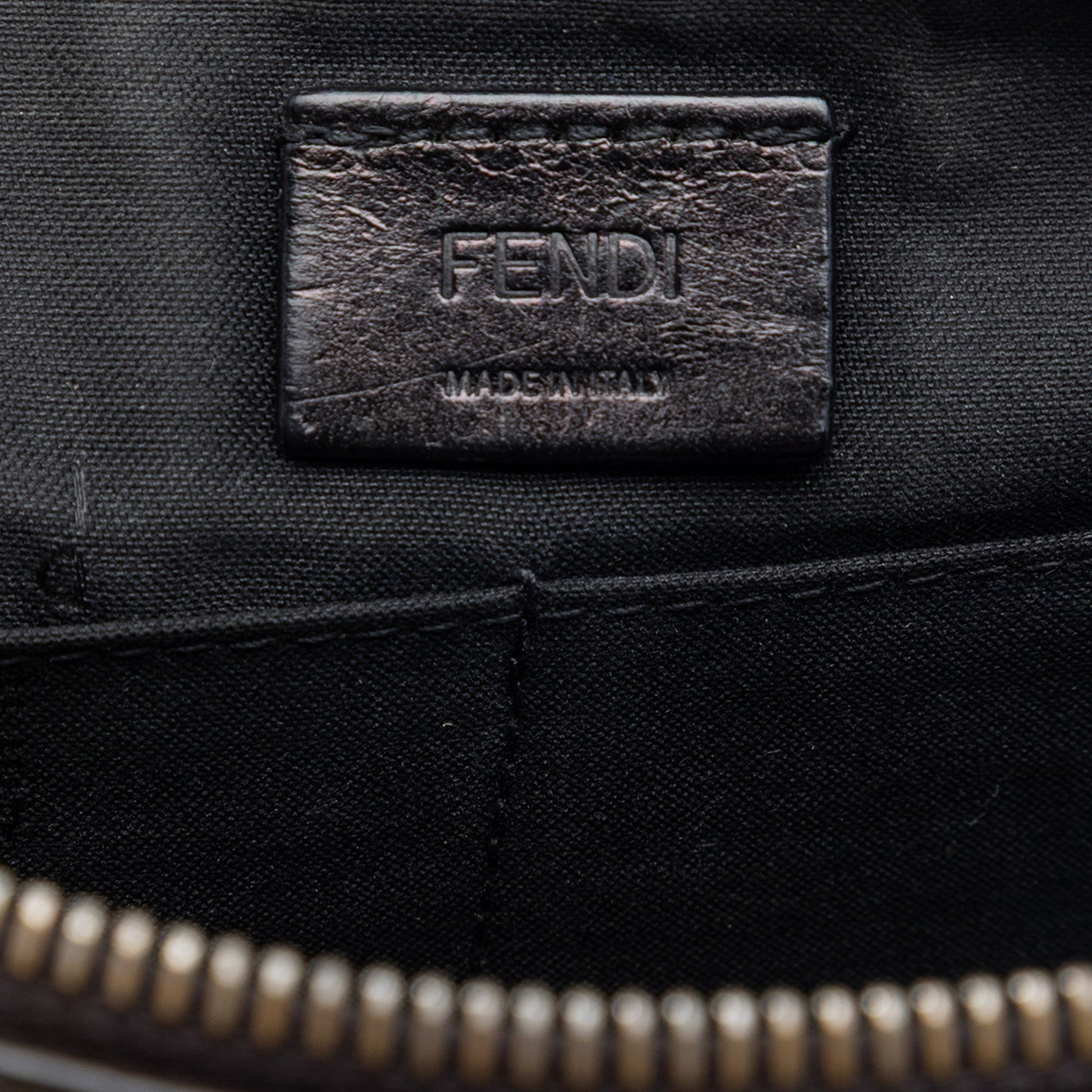 Fendi FF 1974 Coated Canvas and Leather Diagonal Clutch