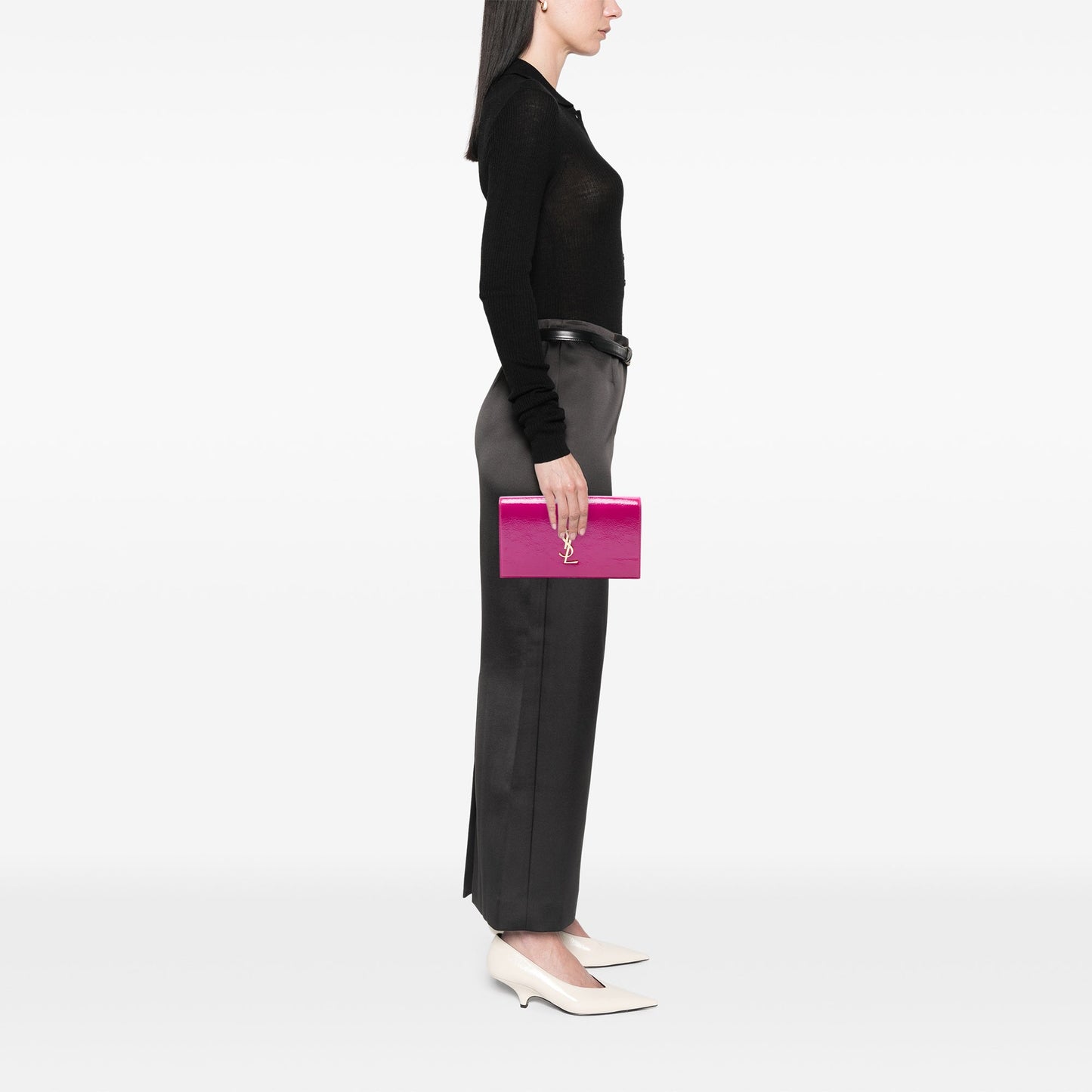 Saint Laurent Patent Monogram Kate Clutch