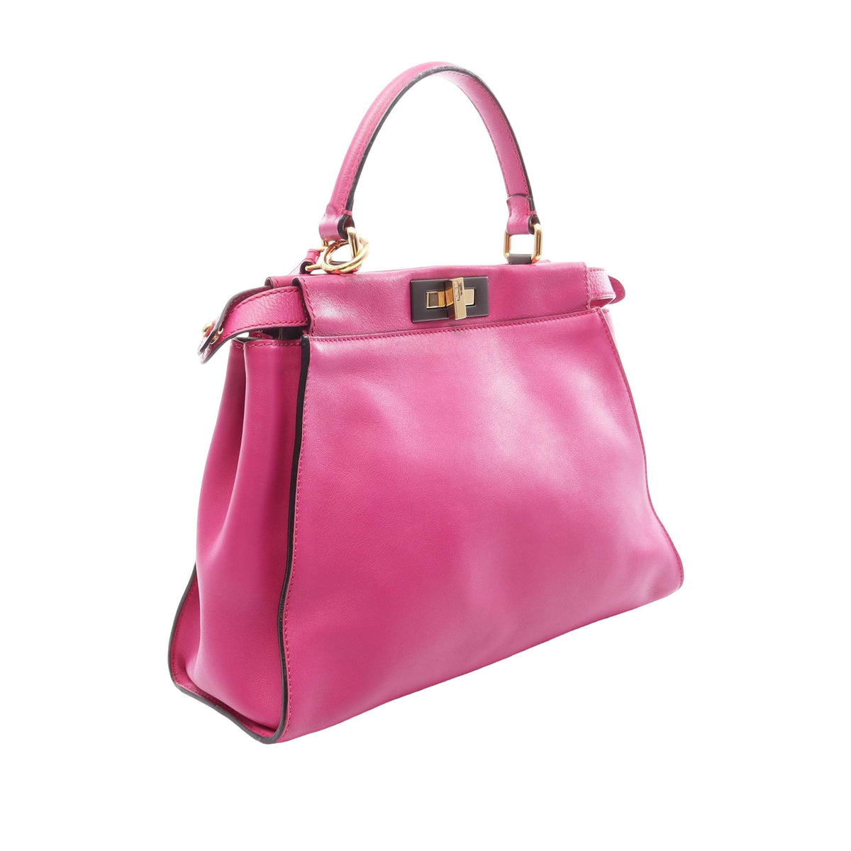 Fendi Medium Leather Peekaboo Iconic Satchel — Pink