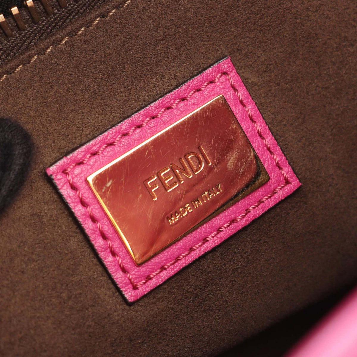Fendi Medium Leather Peekaboo Iconic Satchel — Pink