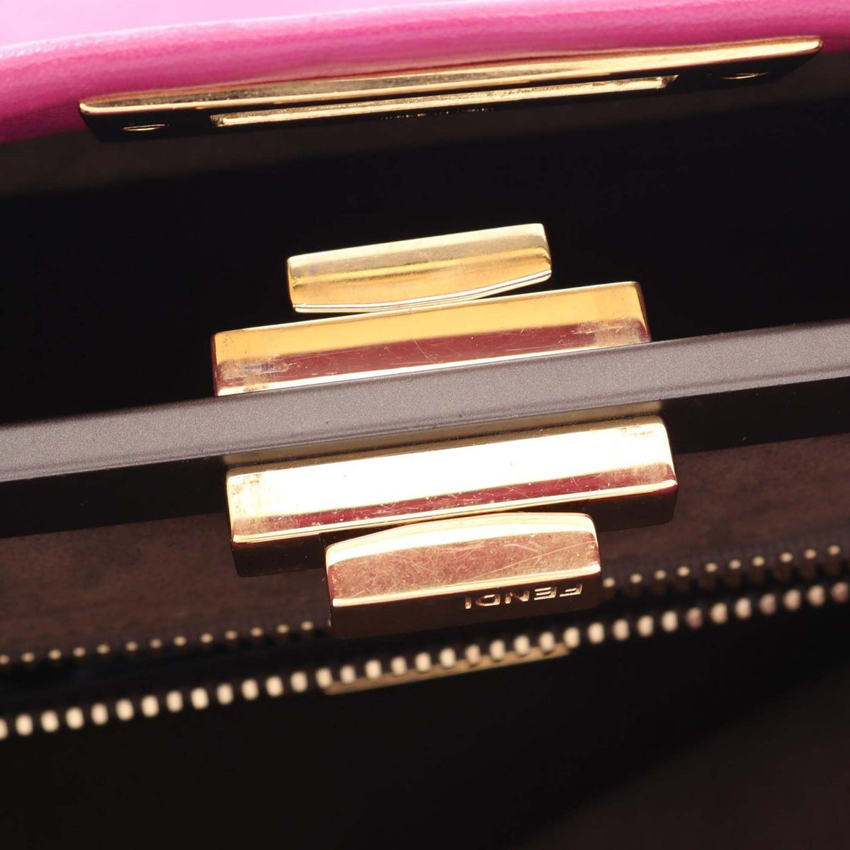 Fendi Medium Leather Peekaboo Iconic Satchel — Pink
