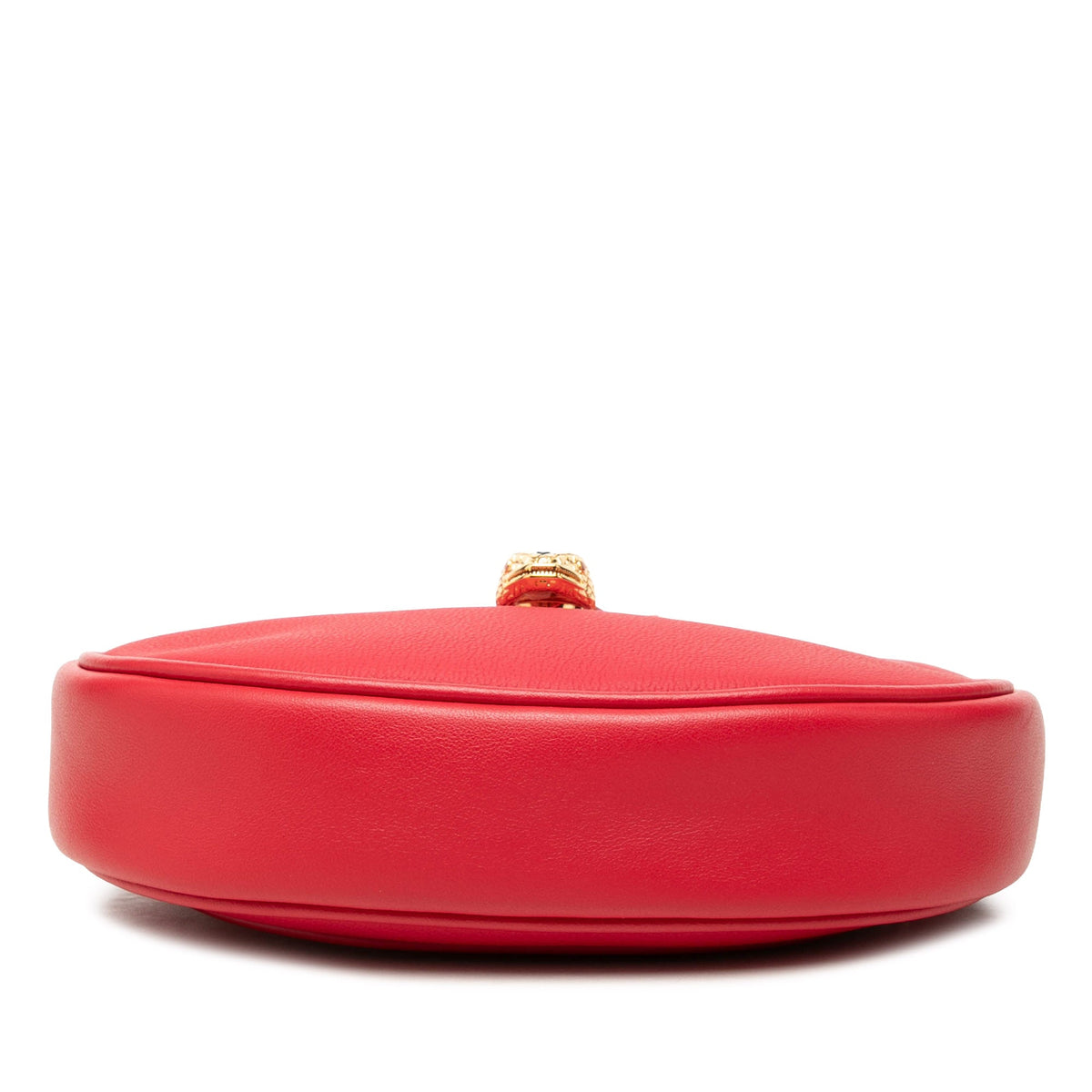 Bvlgari Small Leather Serpenti Ellipse Satchel — Red