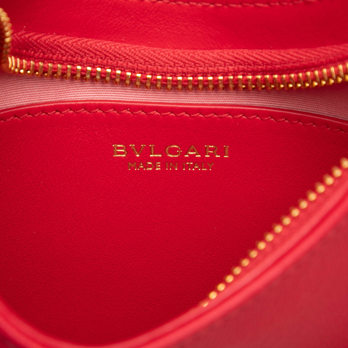 Bvlgari Small Leather Serpenti Ellipse Satchel — Red