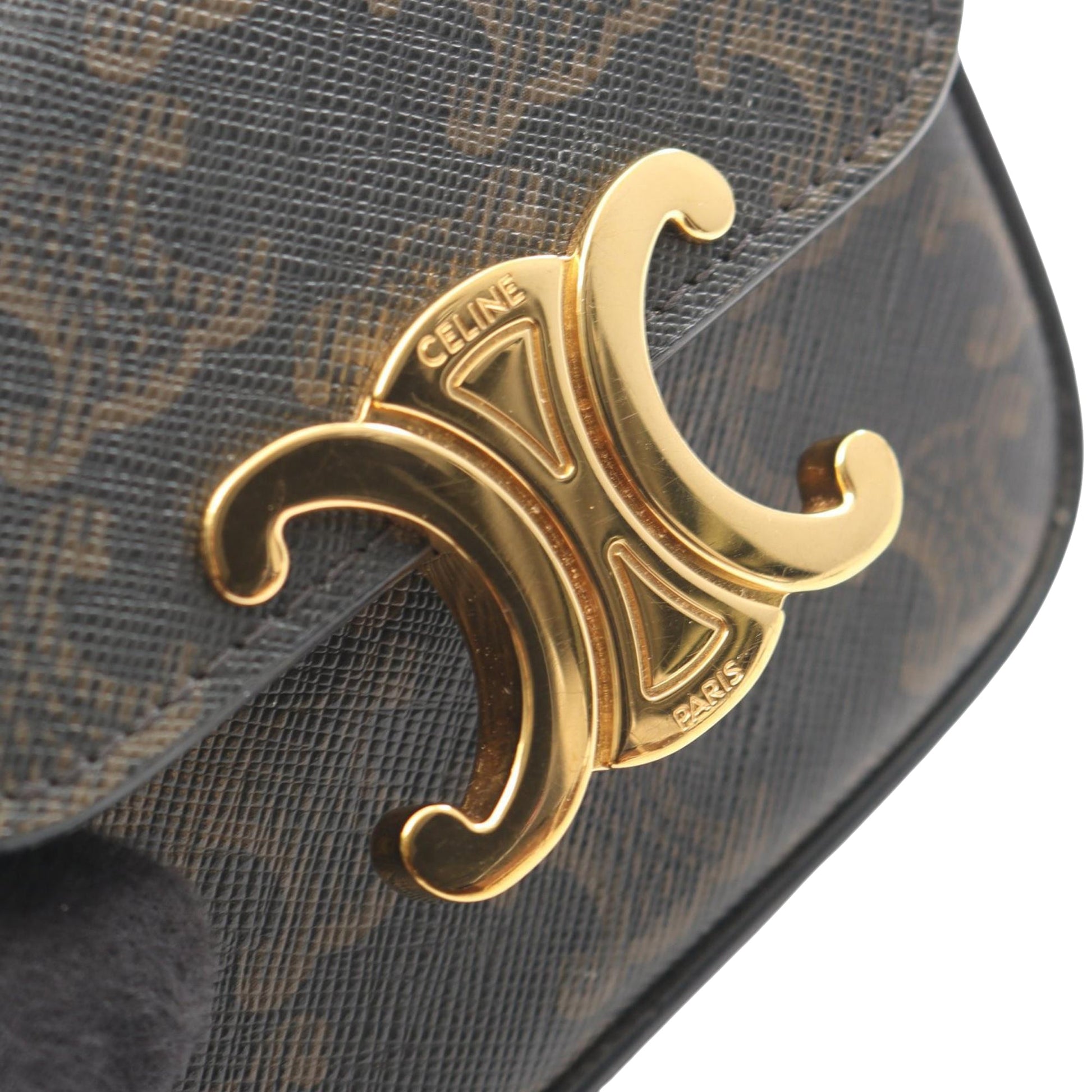 Celine Mini Triomphe Coated Canvas Claude Crossbody