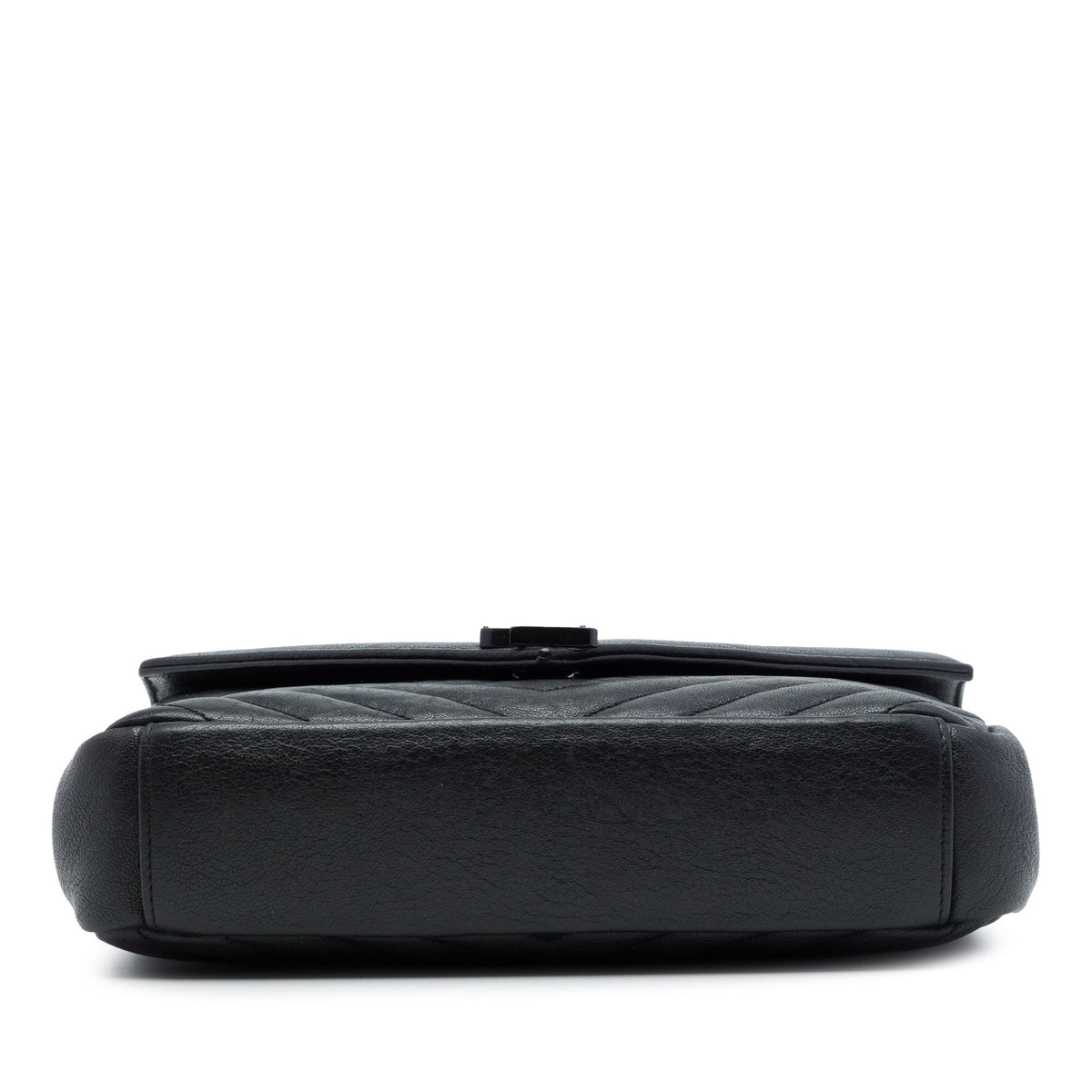 Saint Laurent Medium Chevron Sheepskin  Monogram Monochrome College Bag