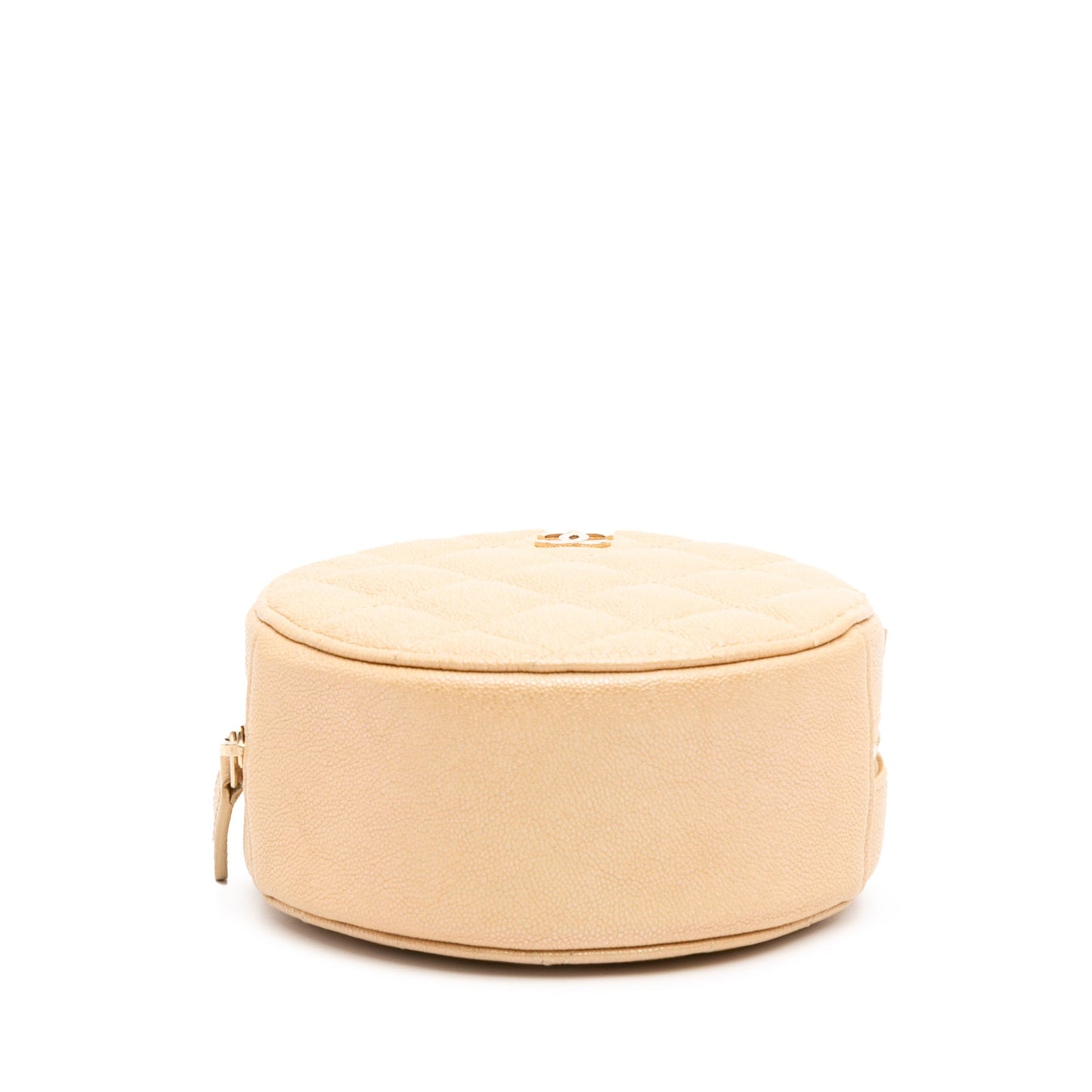 Chanel Quilted Caviar Round Clutch With Chain