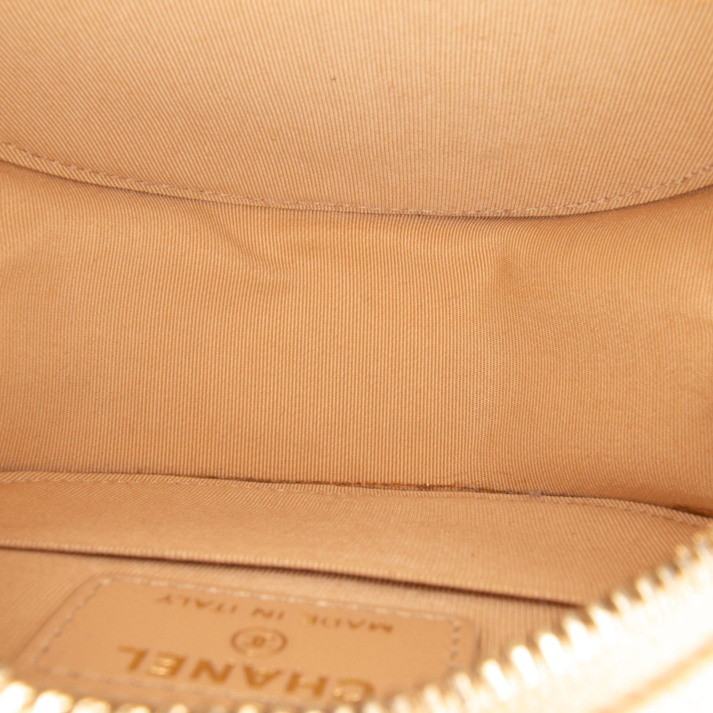 Chanel Quilted Caviar Round Clutch With Chain