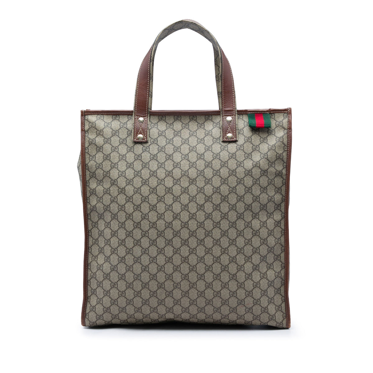 Gucci GG Supreme Web Tote — Beige
