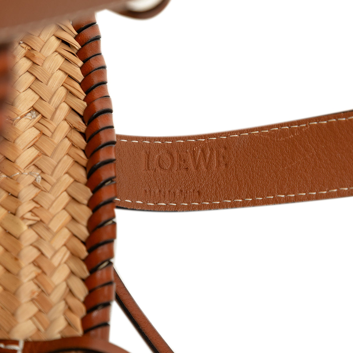 LOEWE Small Raffia Anagram Basket Tote