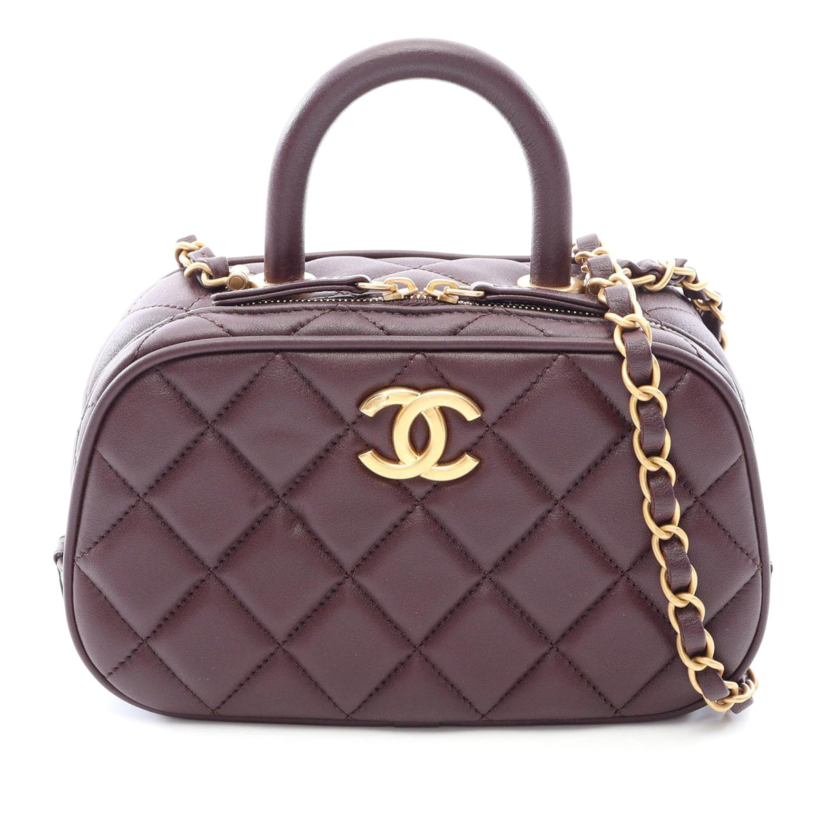 Chanel Mini CC Quilted Lambskin Bowling Bag
