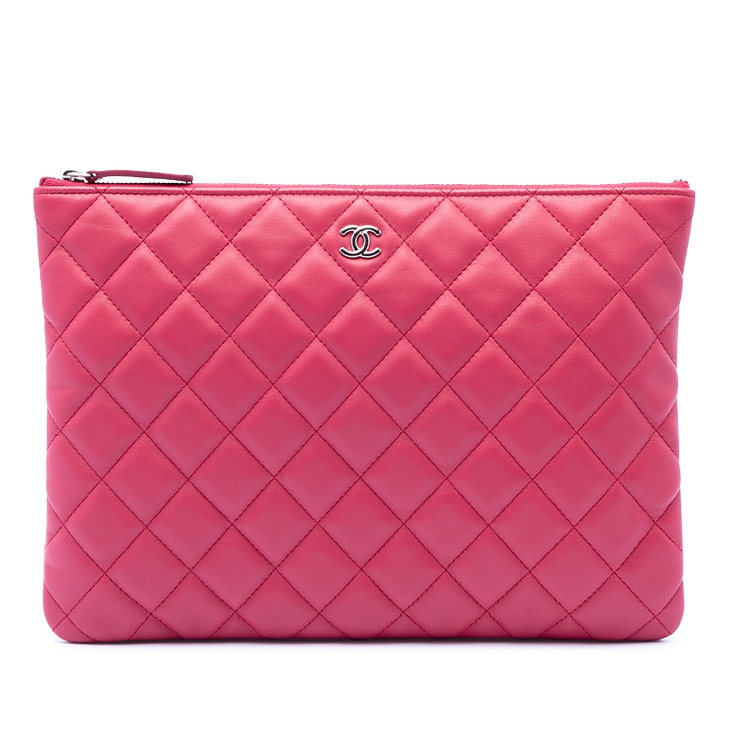 Chanel Medium Quilted Lambskin O Case Clutch