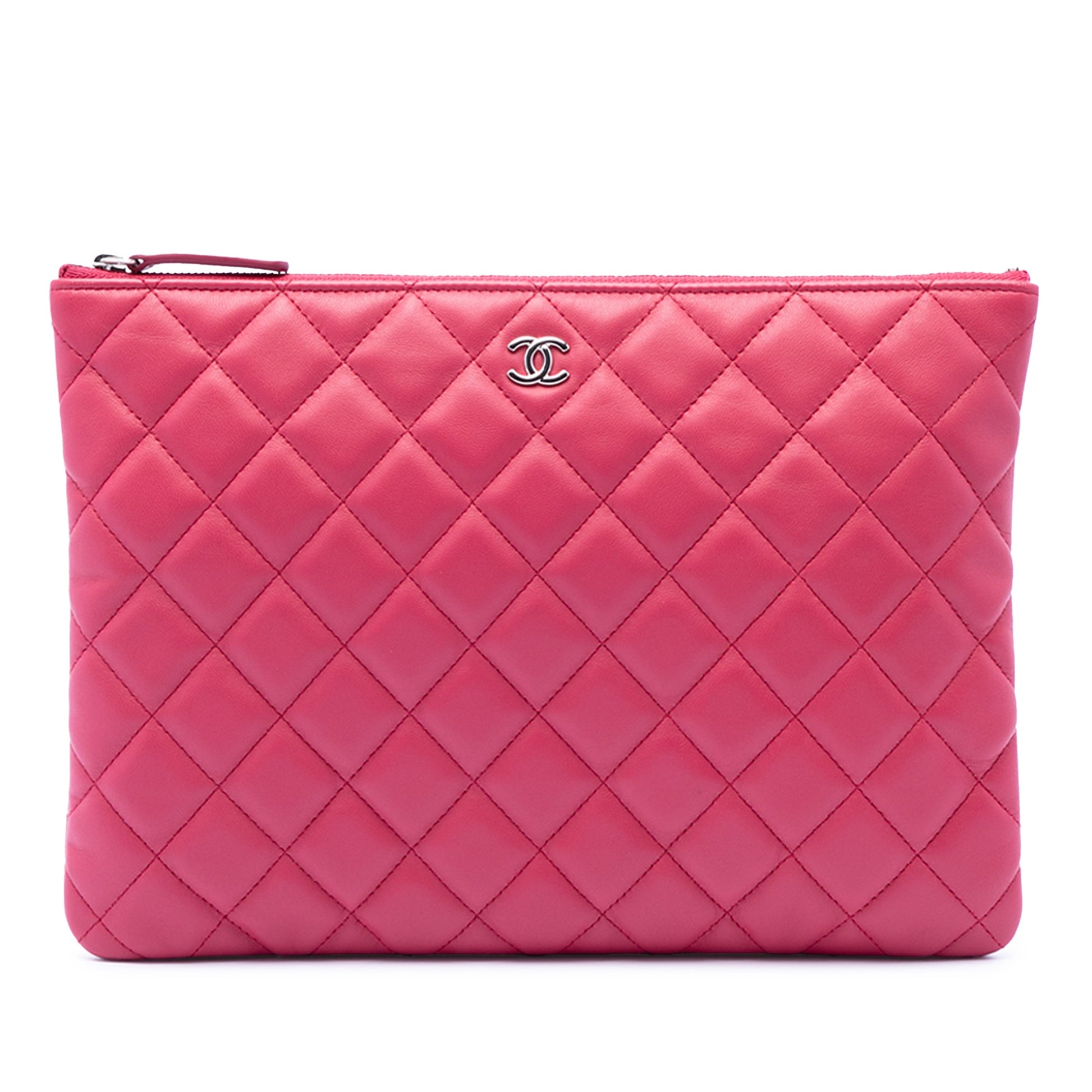 Chanel Medium Quilted Lambskin O Case Clutch