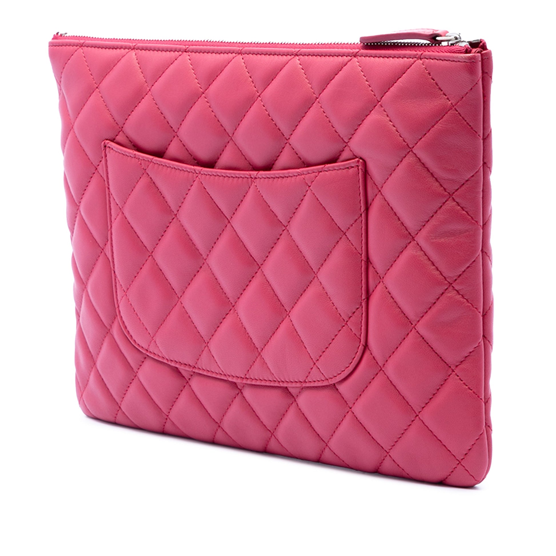 Chanel Medium Quilted Lambskin O Case Clutch