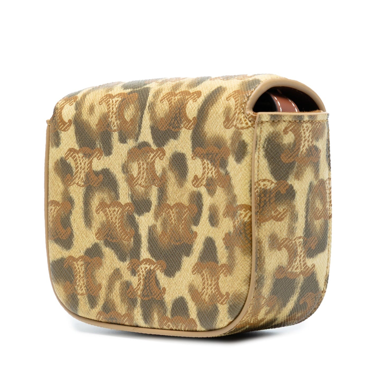 Celine Mini Calfskin Leopard Print Claude Crossbody