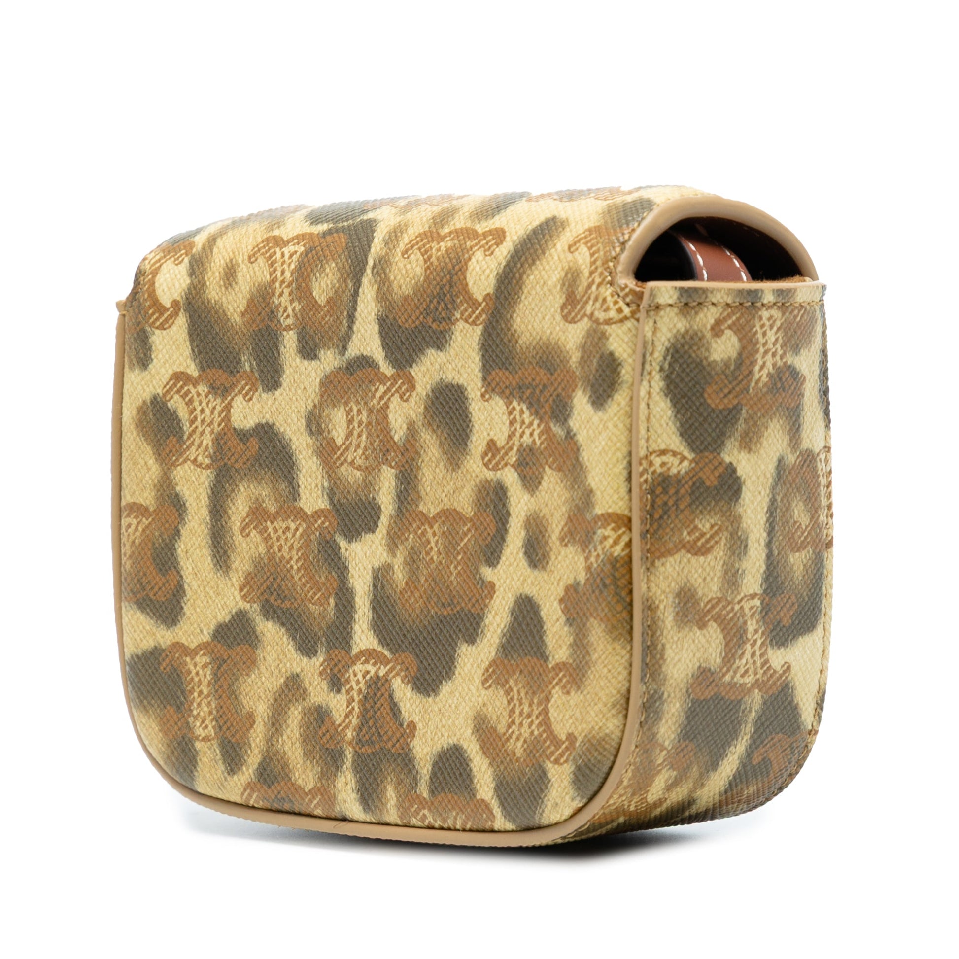 Celine Mini Calfskin Leopard Print Claude Crossbody