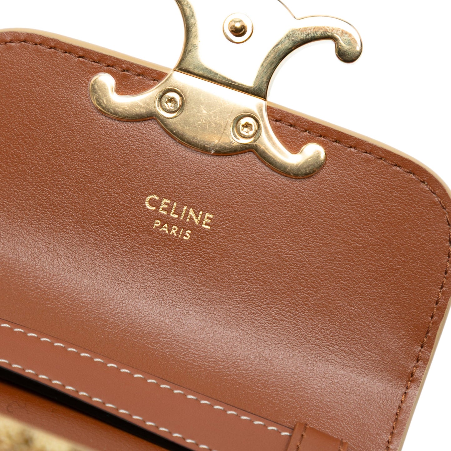 Celine Mini Calfskin Leopard Print Claude Crossbody