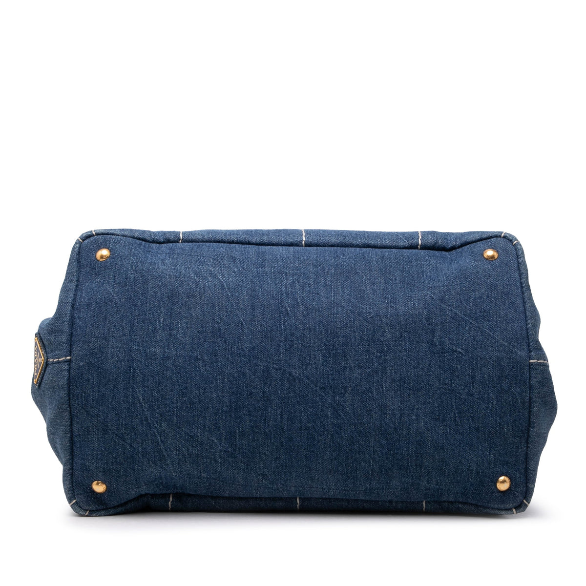 Prada Large Denim Canapa Logo Tote — Blue