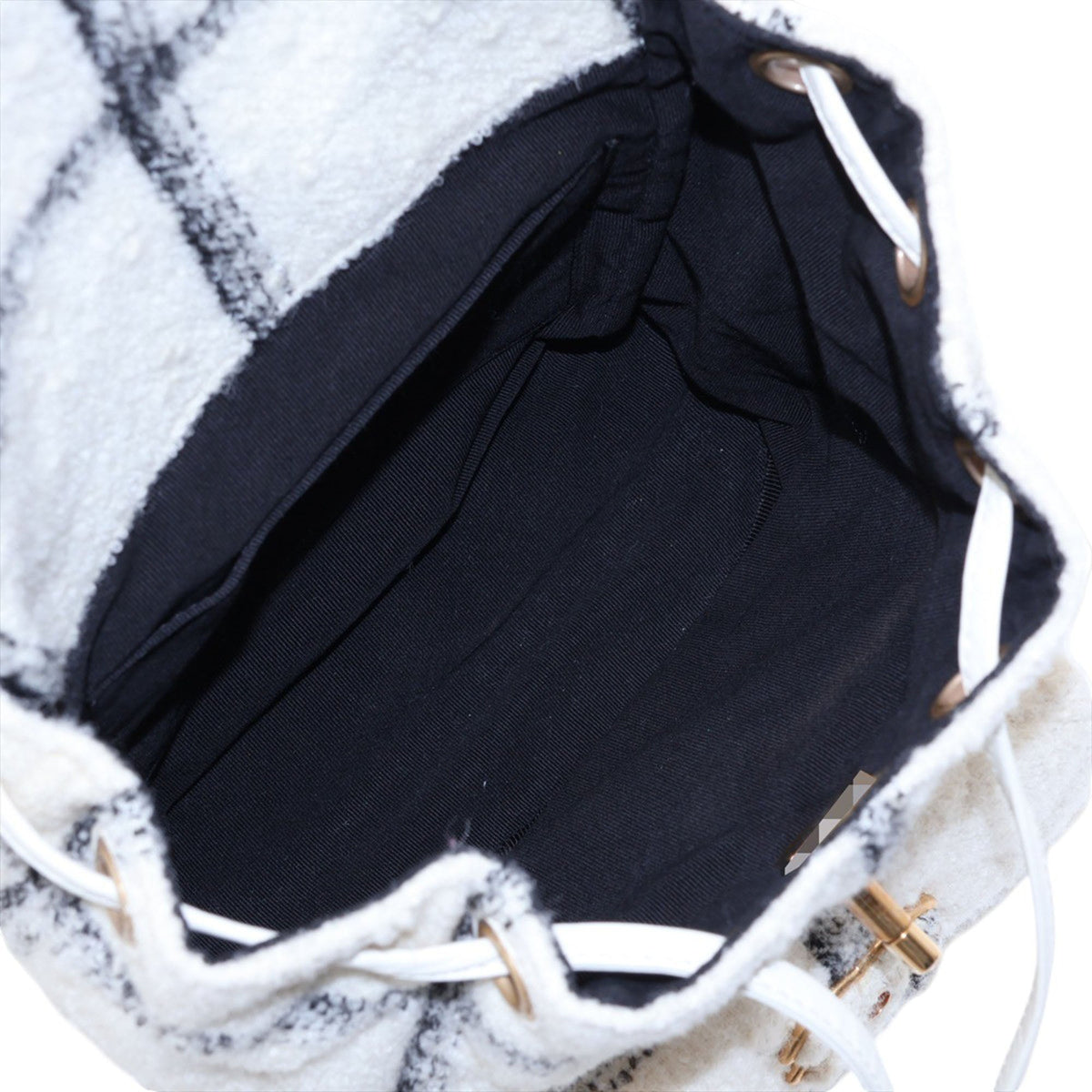 Chanel Large Quilted Tweed Duma Backpack — White
