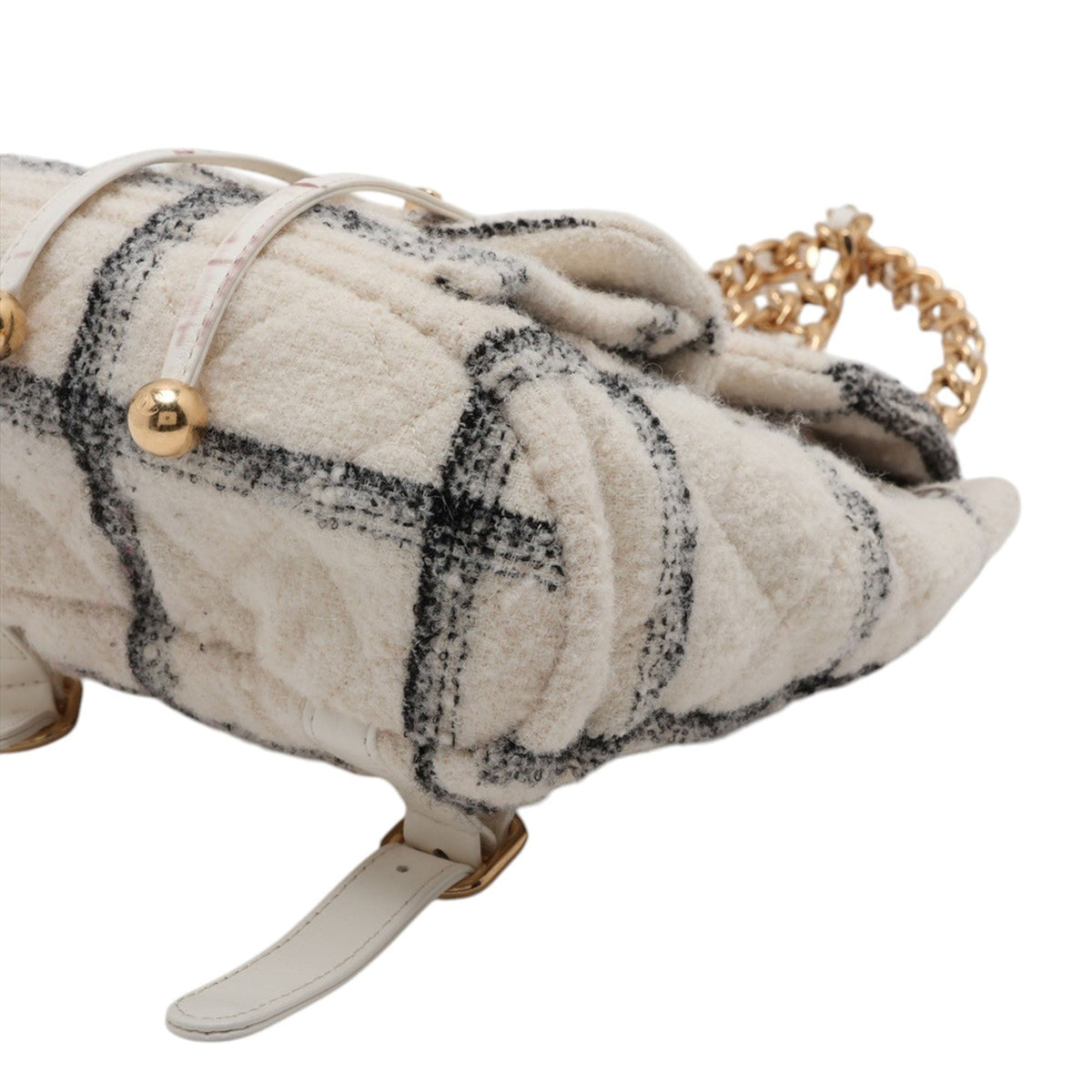 Chanel Large Quilted Tweed Duma Backpack — White