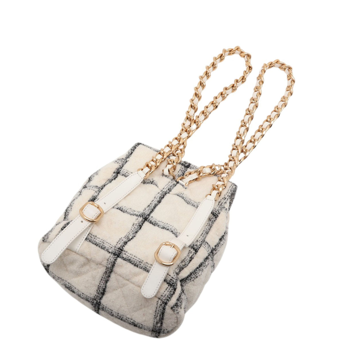 Chanel Large Quilted Tweed Duma Backpack — White