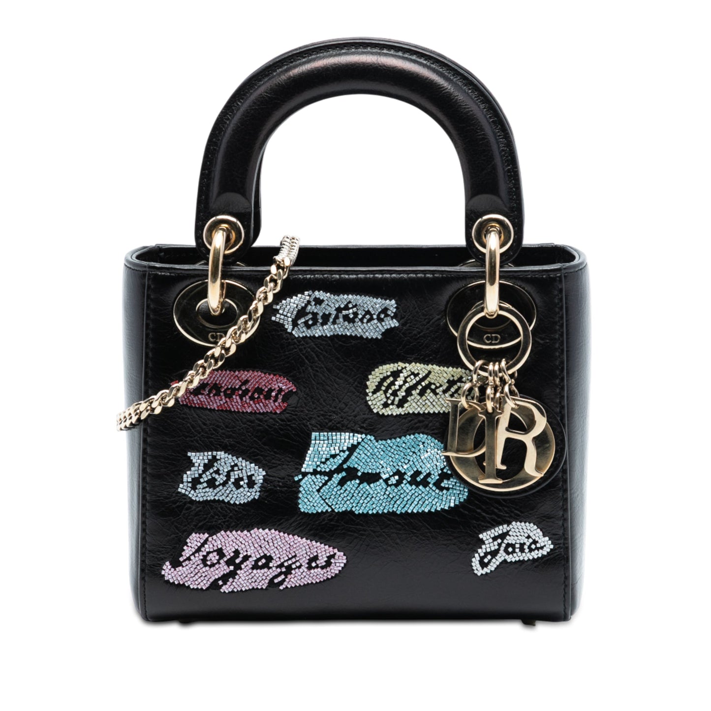 Dior Mini Calfskin Beaded Lady Dior