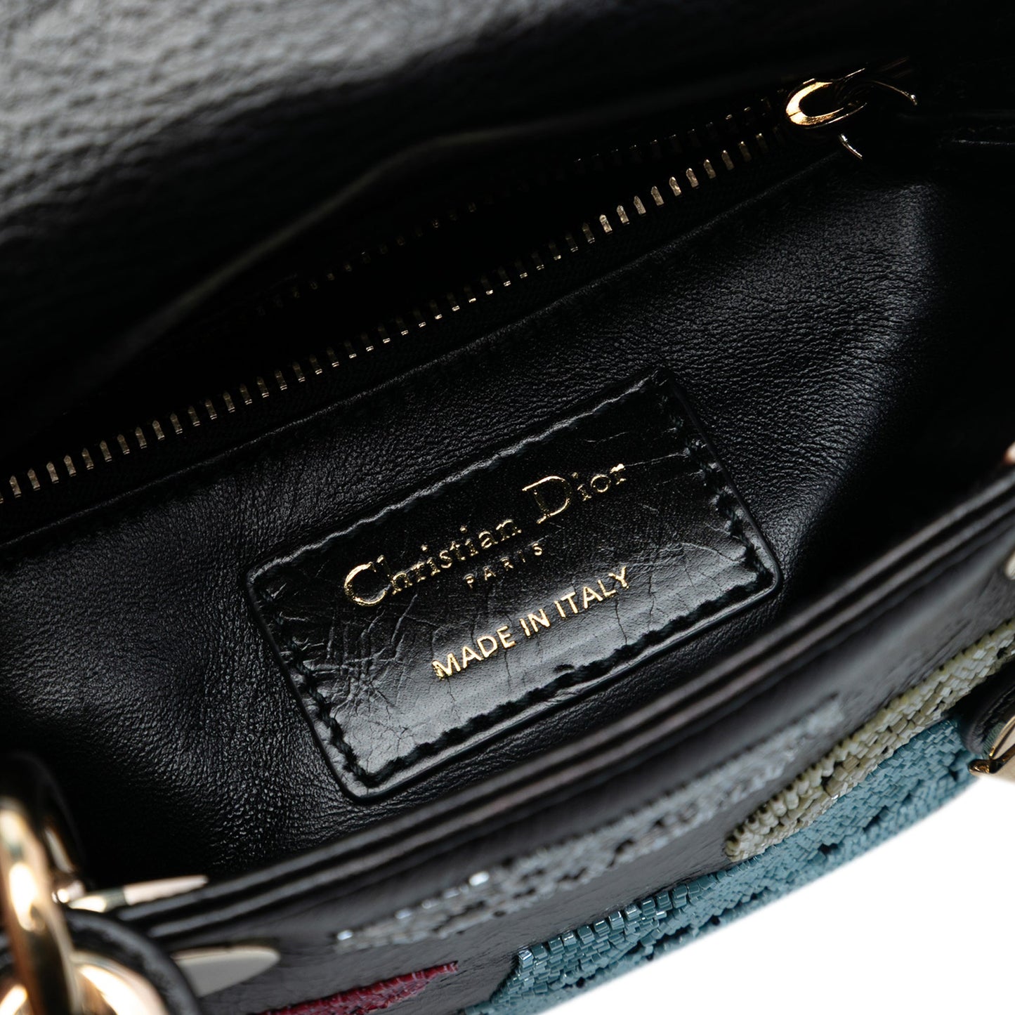 Dior Mini Calfskin Beaded Lady Dior