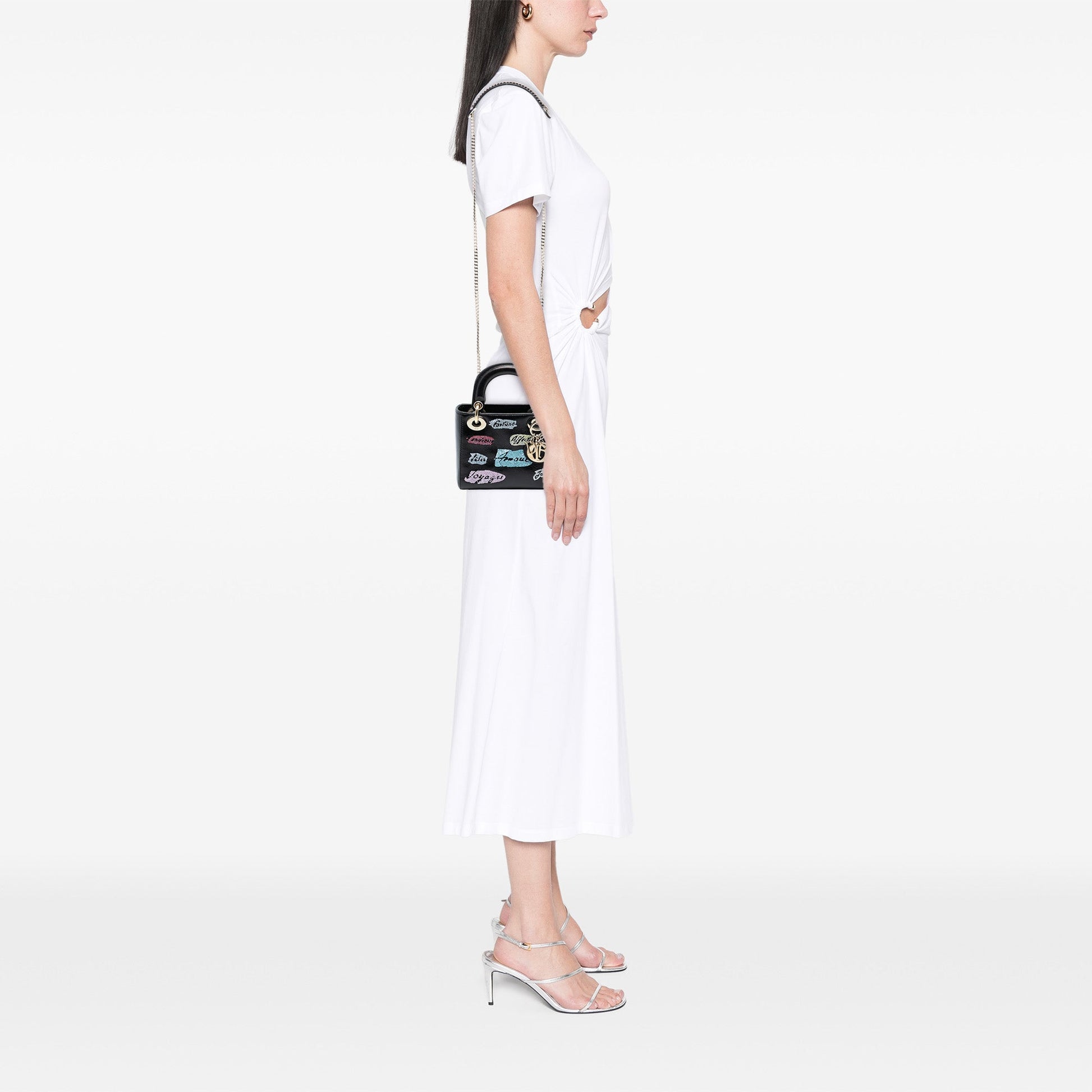 Dior Mini Calfskin Beaded Lady Dior