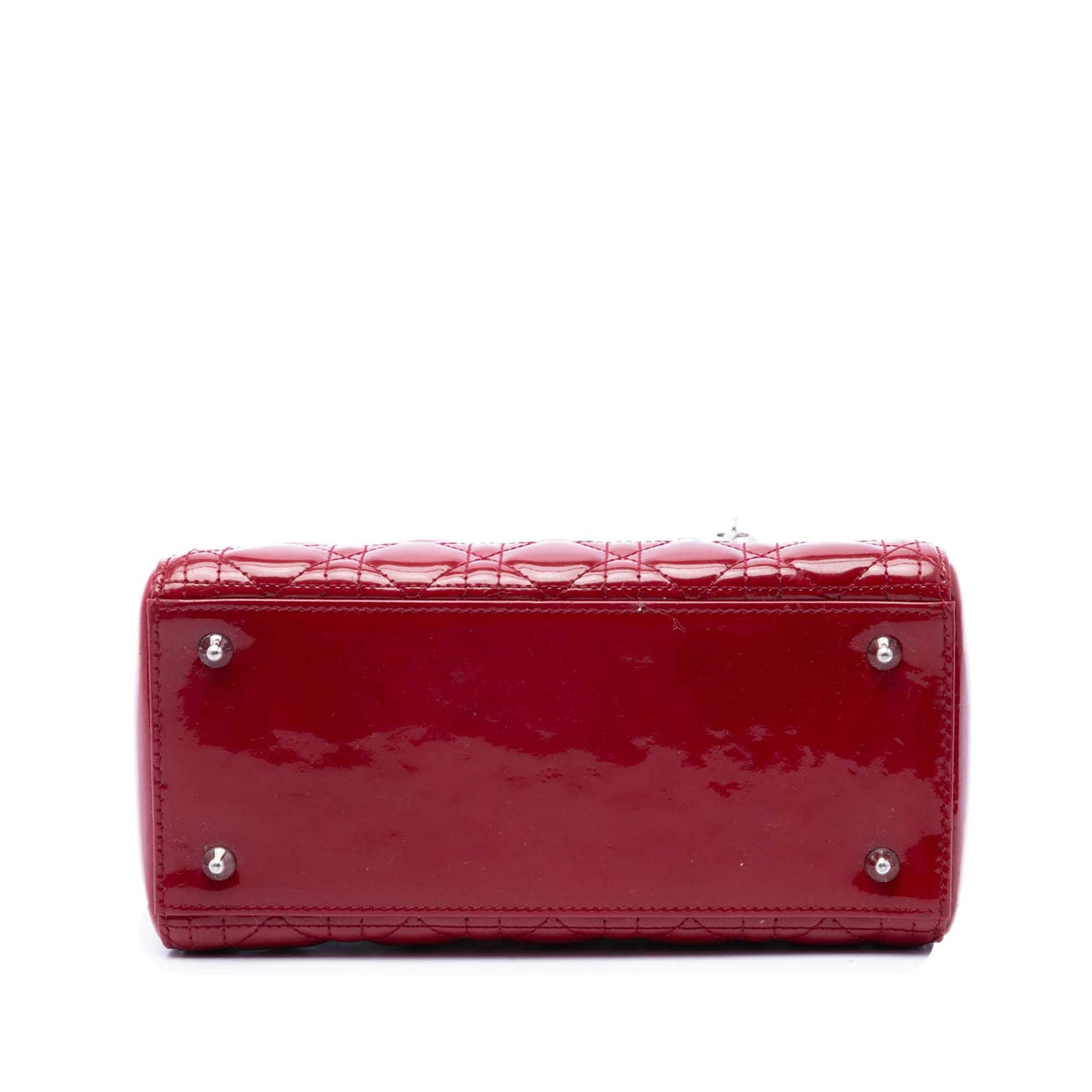 Dior Medium Patent Cannage Lady Dior — Red