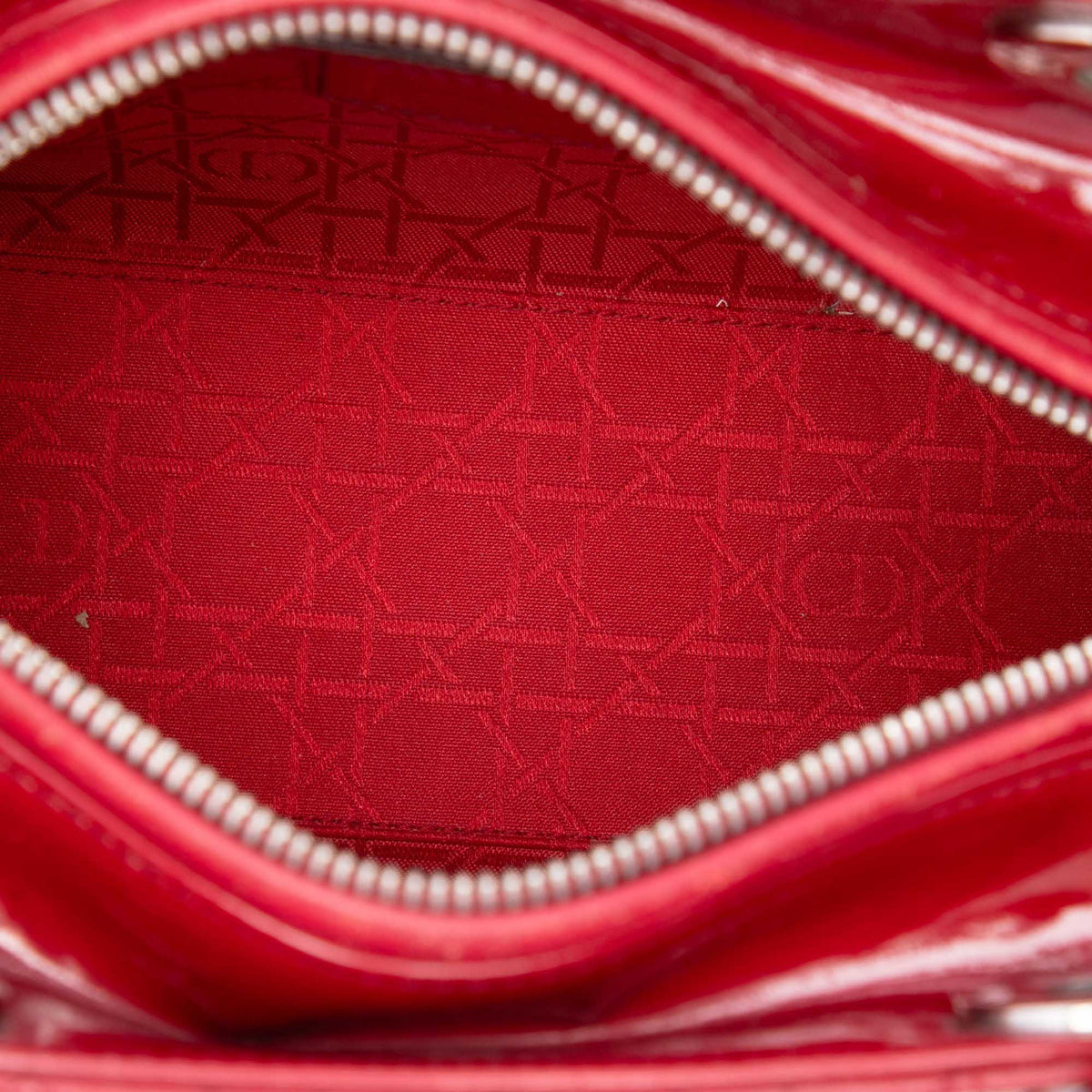 Dior Medium Patent Cannage Lady Dior — Red