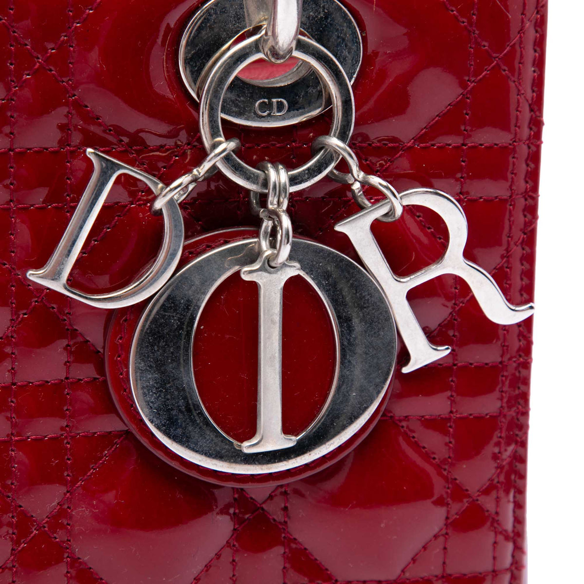 Dior Medium Patent Cannage Lady Dior — Red