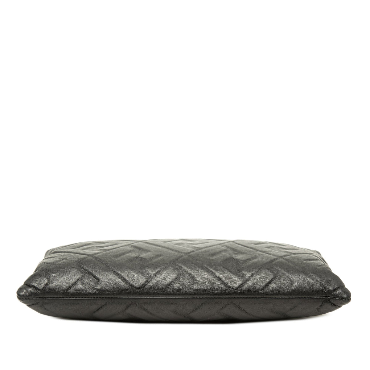 Fendi Embossed Leather FF 1974 Clutch — Black