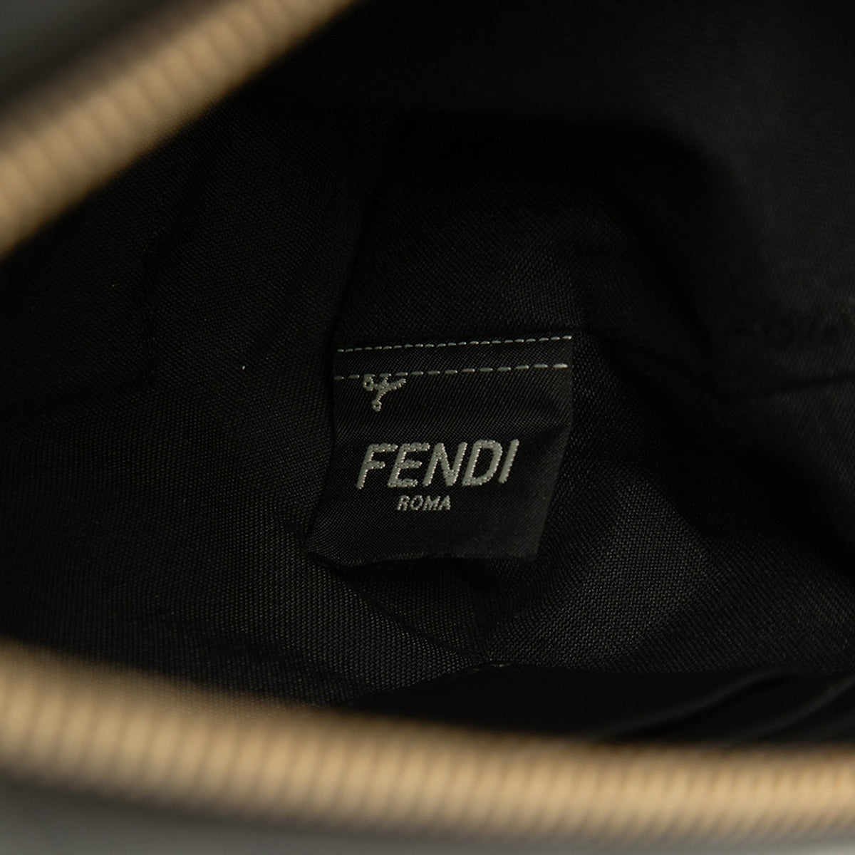 Fendi Embossed Leather FF 1974 Clutch — Black