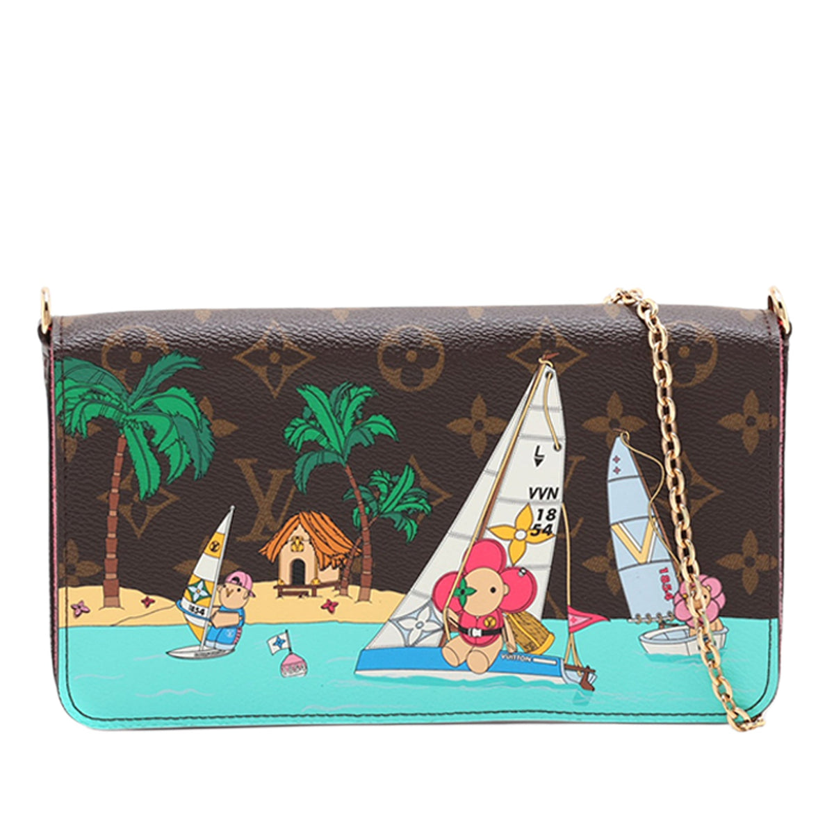 Louis Vuitton Christmas Animation Sailing Monogram Pochette Felicie Chain Wallet