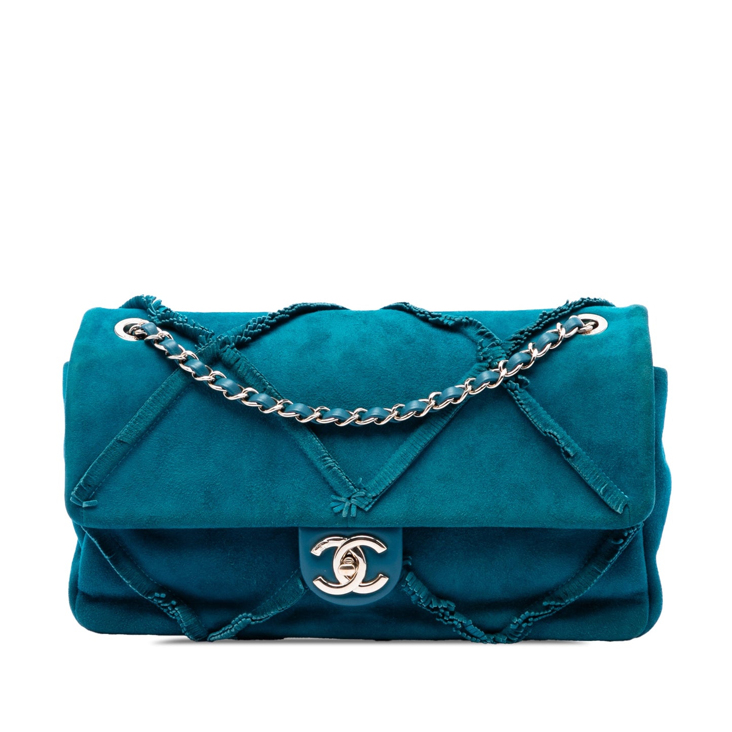 Chanel Suede Goatskin Diamond Fringe Flap
