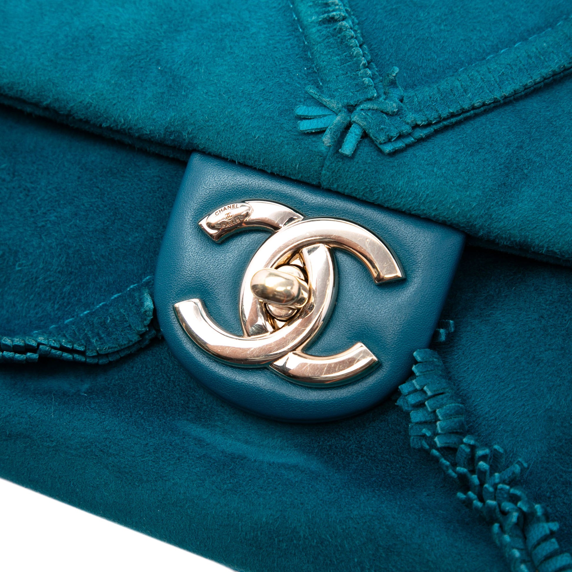 Chanel Suede Goatskin Diamond Fringe Flap