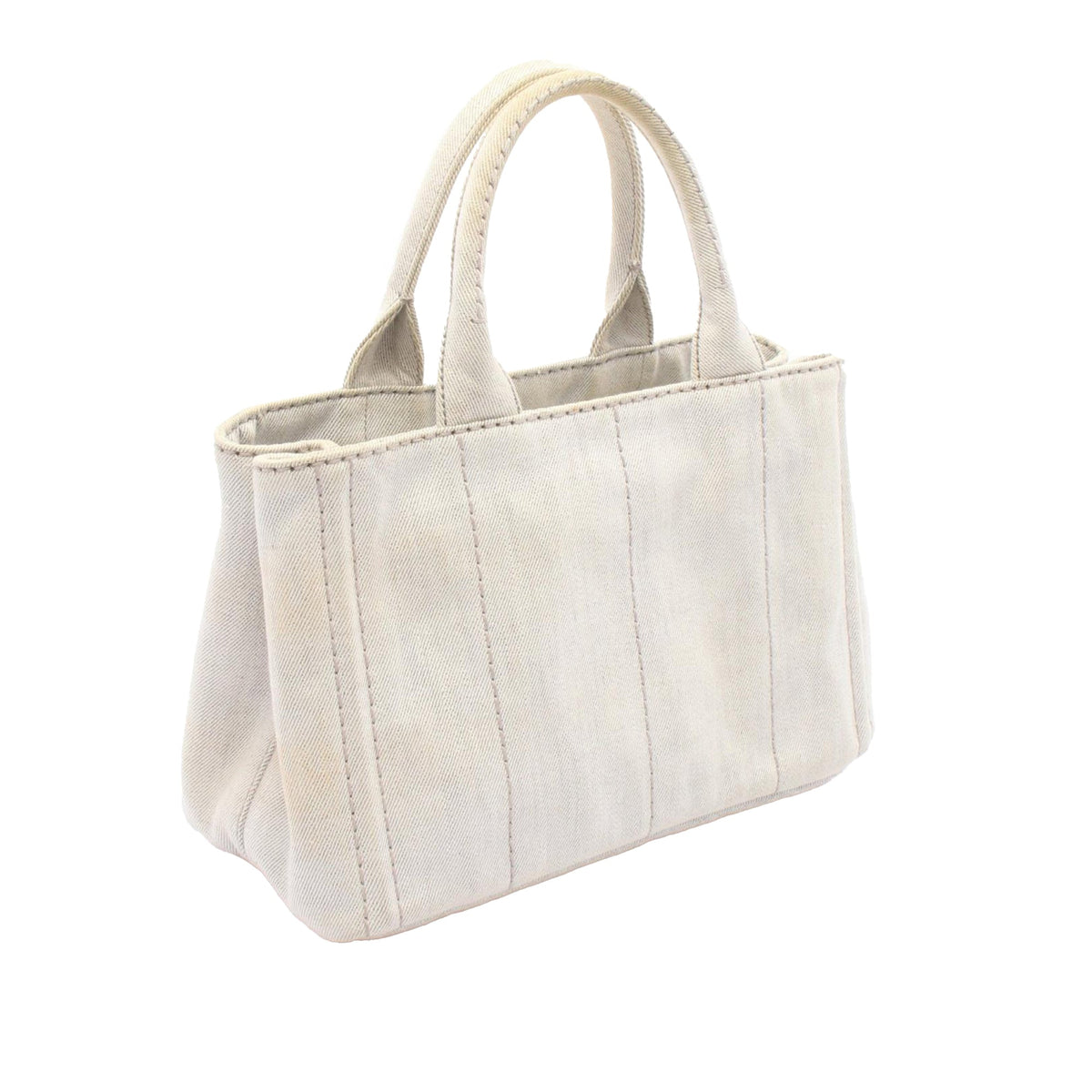 Prada Small Canvas Canapa Logo Tote — Beige