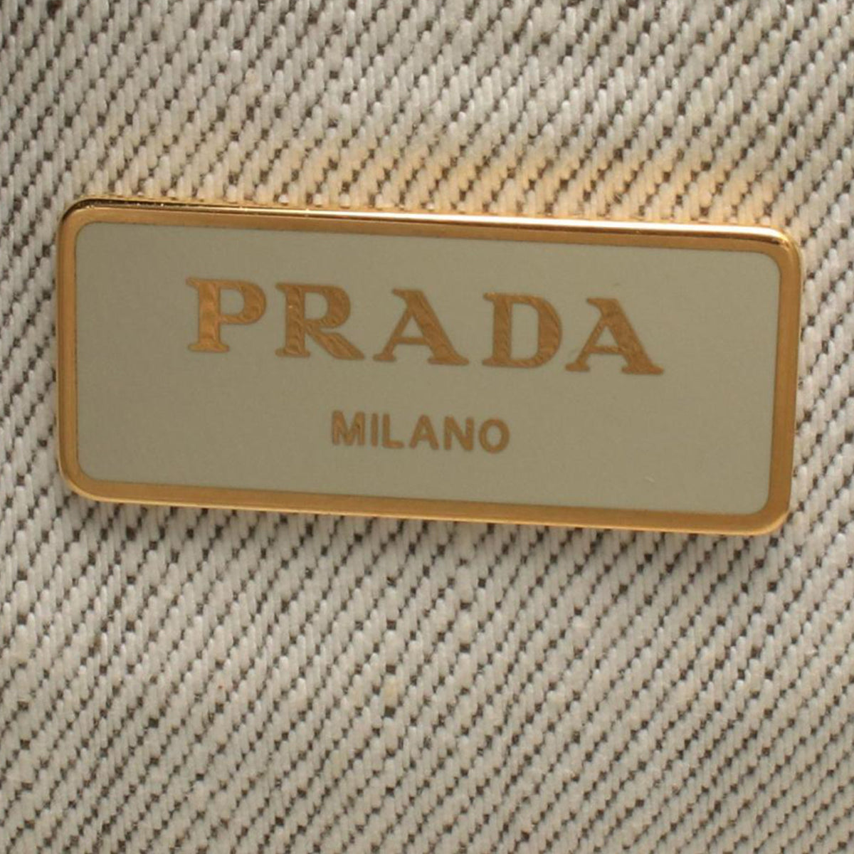 Prada Small Canvas Canapa Logo Tote — Beige