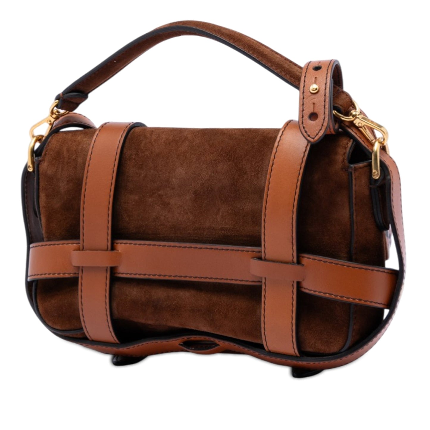 Fendi Mini Suede Cage Baguette Satchel