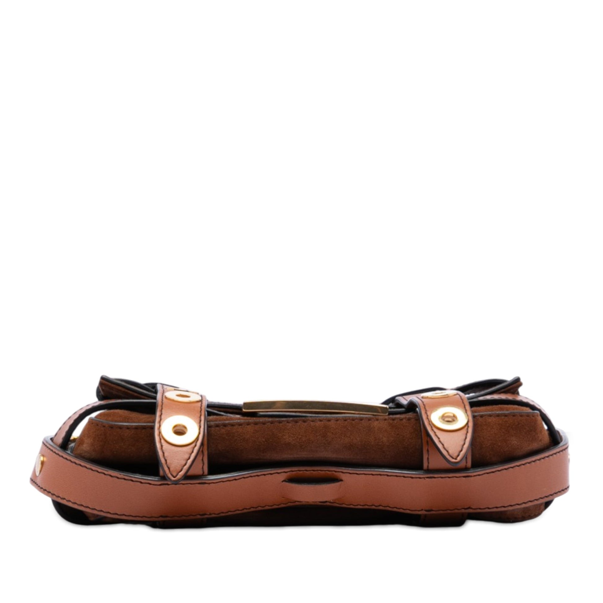 Fendi Mini Suede Cage Baguette Satchel