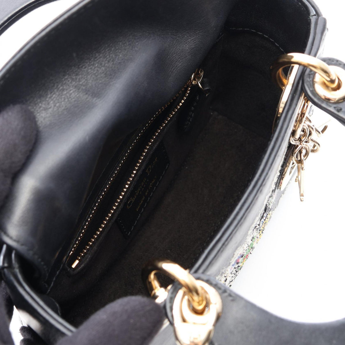 Dior Niki De Saint Phalle Mini Calfskin Heart Lady Dior — Black