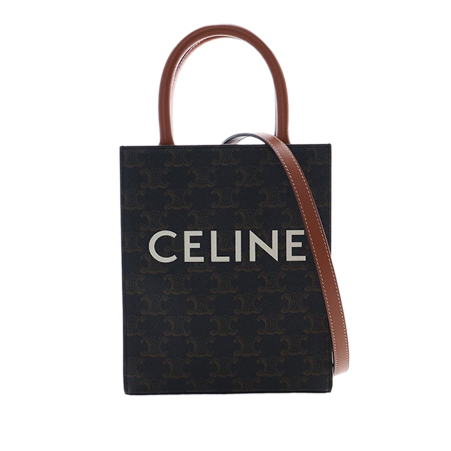 Mini Triomphe Coated Canvas Vertical Cabas Satchel