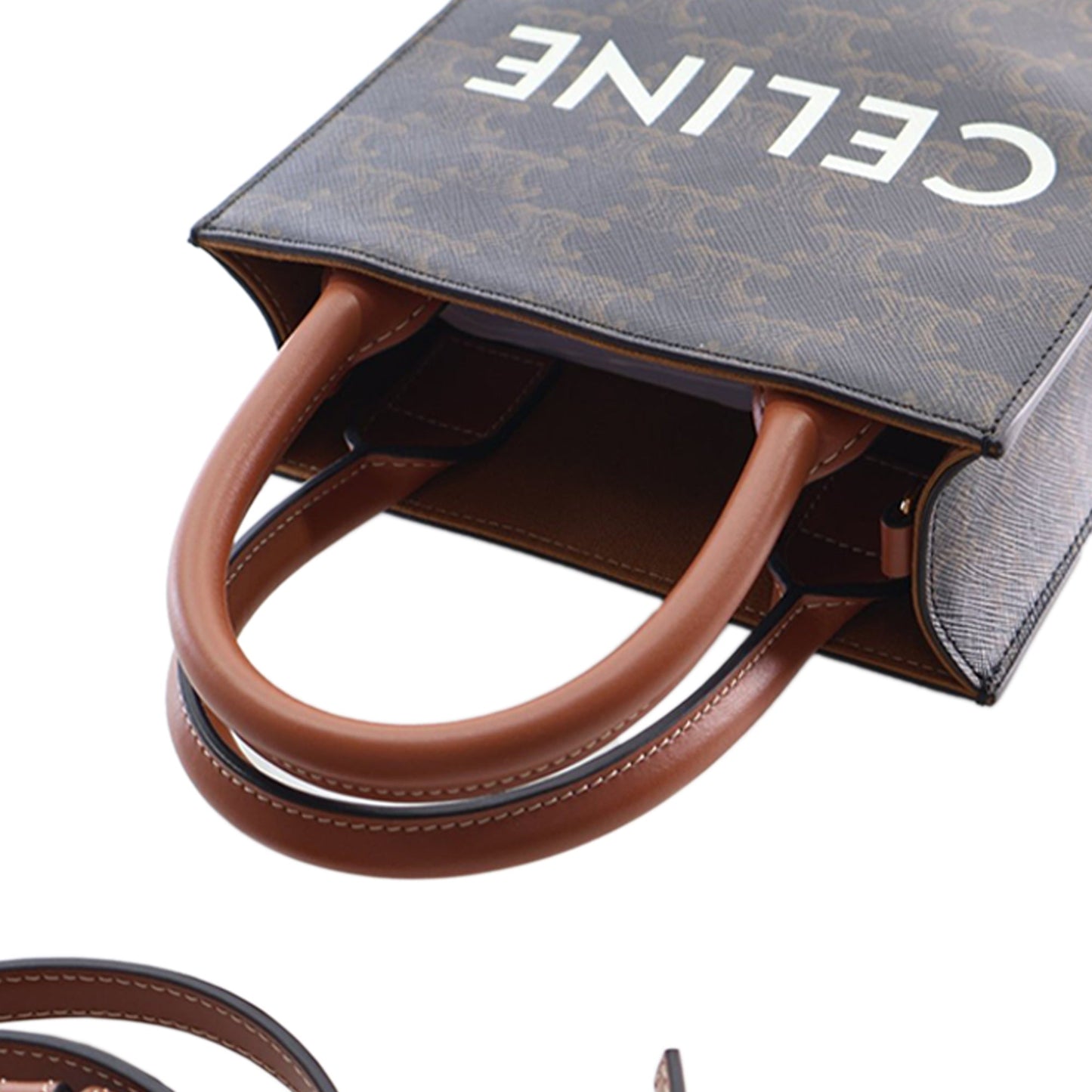 Mini Triomphe Coated Canvas Vertical Cabas Satchel