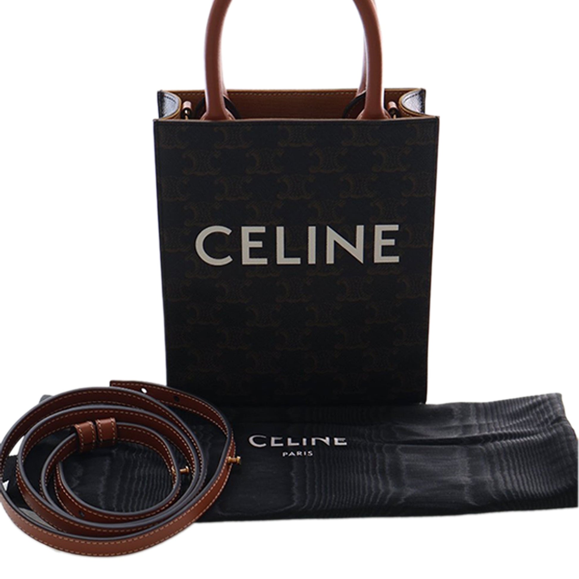 Mini Triomphe Coated Canvas Vertical Cabas Satchel