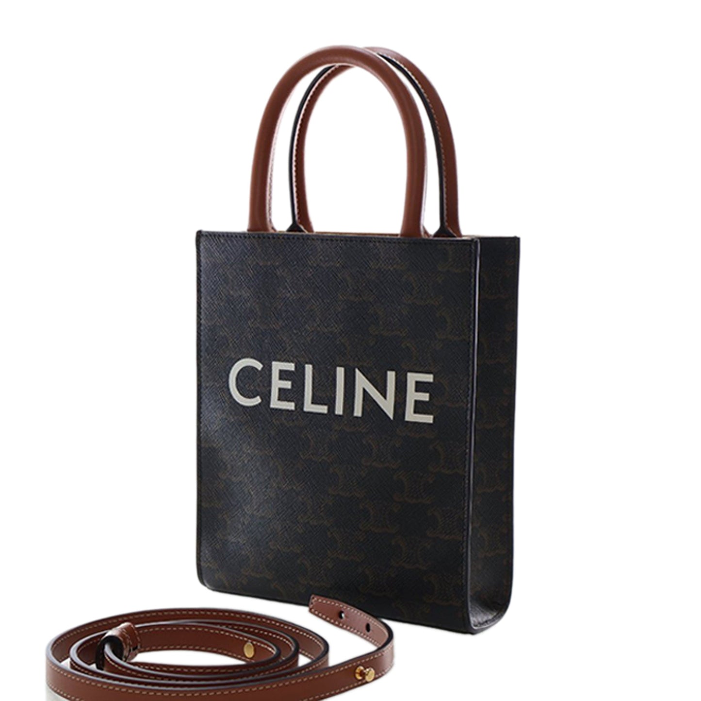 Mini Triomphe Coated Canvas Vertical Cabas Satchel