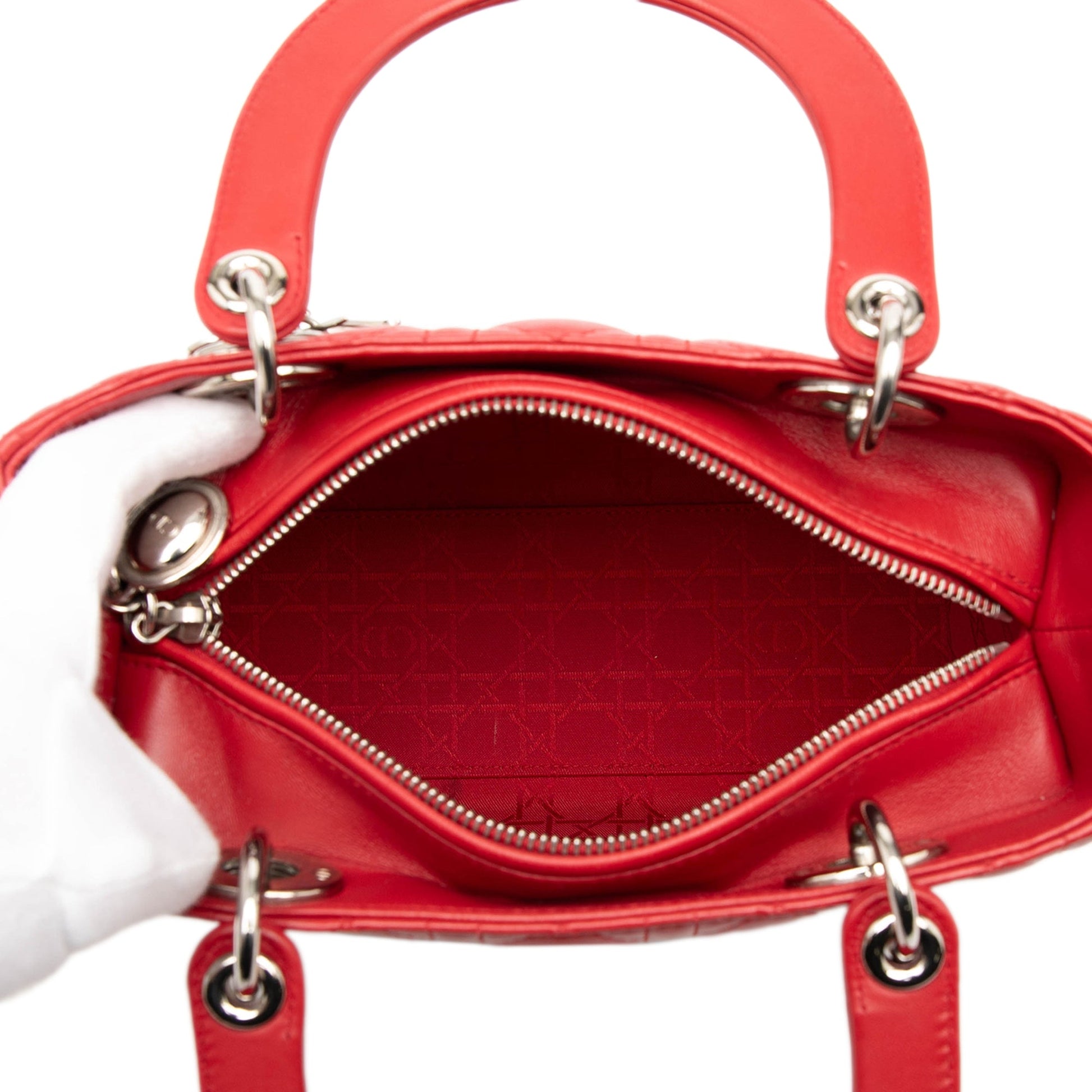 Dior Medium Lambskin Cannage Lady Dior