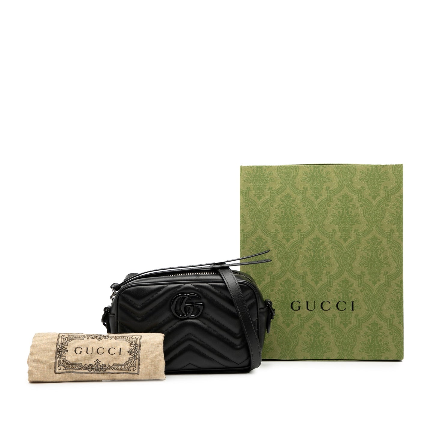 Gucci Mini GG Marmont Matelasse Leather Monochrome Crossbody