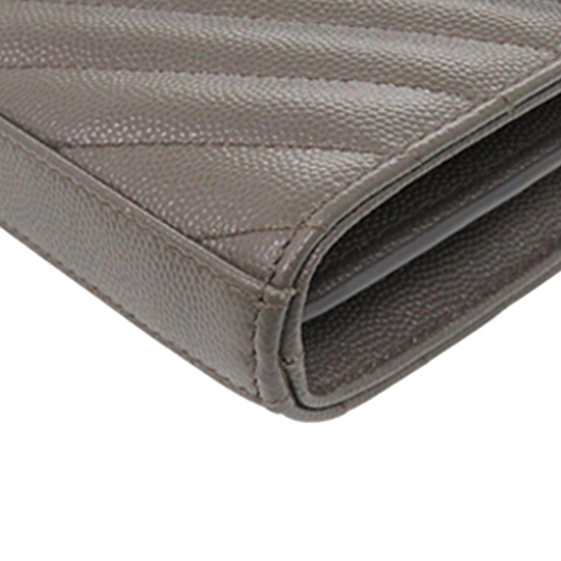 Saint Laurent Grain De Poudre Matelasse Chevron Classic Cassandre Chain Wallet