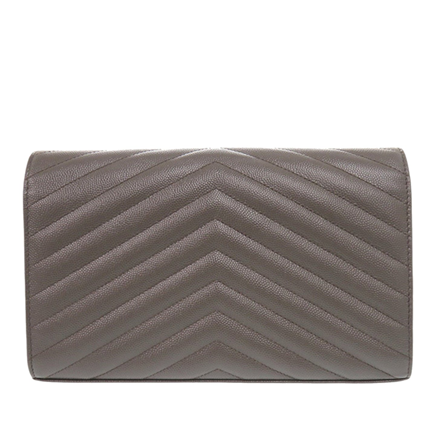 Saint Laurent Grain De Poudre Matelasse Chevron Classic Cassandre Chain Wallet
