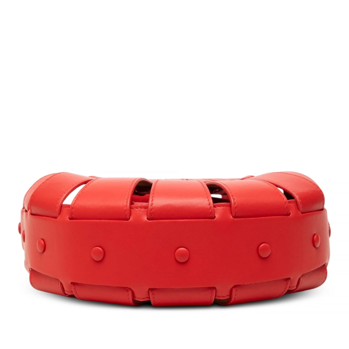 Bottega Veneta Small Calfskin The Shell Satchel — Red